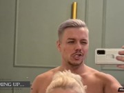 Clapping Ass & Anal Close-Up ! Gymnast Blonde Takes Cum in Splits