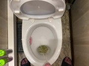 Morning long pissing in the toilet POV 15/16
