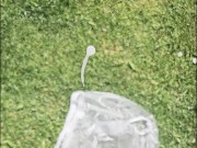 Pissing a huge piss in my rubber pants, followed by a long wank outdoors. 16/16