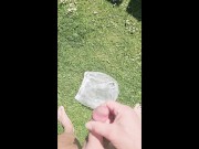 Pissing a huge piss in my rubber pants, followed by a long wank outdoors. 9/16