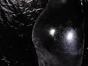 Cute Blond Girl gives Handjob in Latex Gloves and Dress till Cum on Ass 1/16