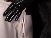 Cute Blond Girl makes herself ready in Latex Dress 10/16