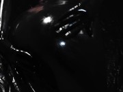 Cute Blond Girl makes herself ready in Latex Dress 8/16