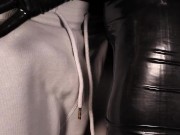 Cute Blond Girl shows her Shiny Tits in Tight Latex Dress 13/16