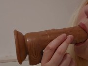 Licking my toy like it is your dick, wet and messy 😩 8/16