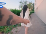 Pretty girl masturbates in a cafe and on the street. sucked in a public place - pinkloving 11/16