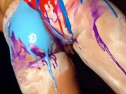 Stupid Slut Twerks & Shows Off Holes All Covered in Paint 12/16