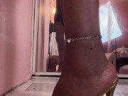 Sexy Gold High Heel Try On. 13/16