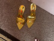 Sexy Gold High Heel Try On. 6/16