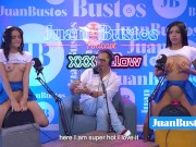 Hot latina stepsisters riding the FUCK MACHINE together on JuanBustosPodcast