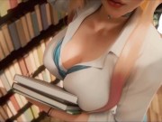 Mini Skirt Blonde in Library 3D Animation