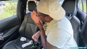 TicklishChubs: BBC Aaron eagerly worships chubby Matts feet in the car