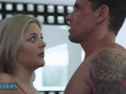 REALITYJUNKIES - Sexy Babysitter Makes Her Boss Relax By Sucking His Huge Throbbing Cock 2/16