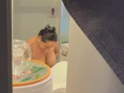 Step sister catches me spying on her and lets me fuck her 1/16