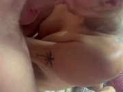 Je l attends car je sais que ses couilles seront pleine et je reçoit 2 charges de sperme 15/16