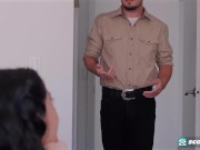 Angel deep-throats and fucks her brother's friend 15/16