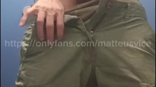 Horny Twink Gets Off in Public Restroom