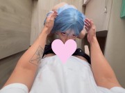 Evangelion Cosplay / Rei Fucks Shinji Pt: 2 / Deepthroat, Foot job and lube 2/16