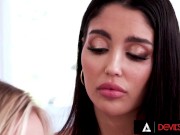 DEVILS FILM - Steamy Threesome With Gorgeous Babes Lily Lane And Maya Woulfe Sharing A Cock 1/16