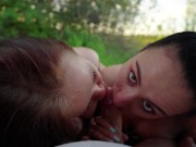 Double Blowjob in Public ends with Surprise Cum in Mouth 12/16