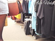 Flashing my hairy pussy under my tights 3/16