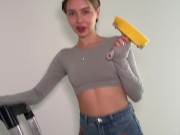 Student needs money. I tore her jeans on the ass and fucked her 4/16