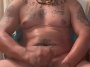 Hot Tattoo Guy Jerking Off and Talking Dirty To Girl Over The Phone and Cumming On Himself 5/16