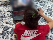 I caught my wife watching porn. Fucked his wife in different poses and finished on her stomach. 3/16