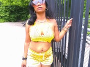 THIS SOLO FEMALE PORNSTAR IS BLOCKING THE ROAD PUBLIC EXOTIC BROWN SKIN COSPLAY