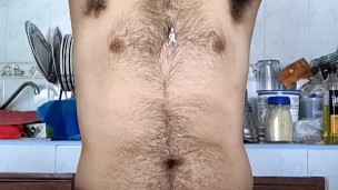 Little Wolf Hairy guy jerking off