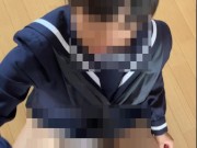 【制服ザーメン】清楚系JKセーラー服にザーメン大量ぶっかけ（熊●・第●） 1/16