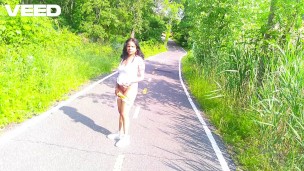 SEX OUTSIDE ON PUBLIC BIKE TRAIL PARK TREES WOODS JUNGLE