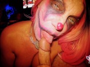 Sexy Milf Clown sucks a big dick before her silly clown pussy gets filled. 12/16