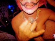 Sexy Milf Clown sucks a big dick before her silly clown pussy gets filled. 13/16
