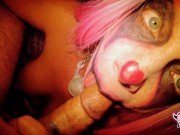 Sexy Milf Clown sucks a big dick before her silly clown pussy gets filled. 8/16