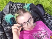 student with glasses loves sex on the street after college 16/16