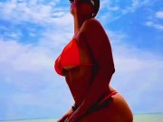 Maca Hugo Posing Seductively on the Beach – Bikini & Sunset Vibes 3/16