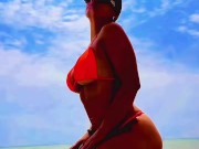 Maca Hugo Posing Seductively on the Beach – Bikini & Sunset Vibes 5/16