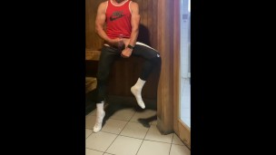 DILF JockDad87 is Horned up in the Sauna Again!