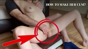 Perfect pussy petting brings her to shaking orgasm