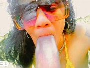 PUBLIC PARK BENCH BLOWJOB BIG DICK COSPLAY NUDE BEACH