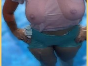 Wifey wet shirt in the pool with perfect braless tits 11/16