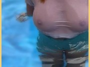 Wifey wet shirt in the pool with perfect braless tits 1/16