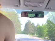 Public Sex.A Red-Haired Bitch Sat On A Dick and Went For A Ride Behind The Wheel of a car 11/16