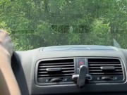 Public Sex.A Red-Haired Bitch Sat On A Dick and Went For A Ride Behind The Wheel of a car 13/16