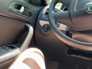 Public Sex.A Red-Haired Bitch Sat On A Dick and Went For A Ride Behind The Wheel of a car 14/16