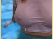 Wifey wet shirt in the pool with perfect braless tits 1/16