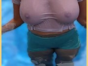 Wifey wet shirt in the pool with perfect braless tits 15/16