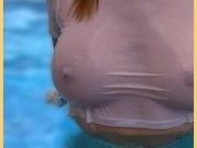 Wifey wet shirt in the pool with perfect braless tits 16/16
