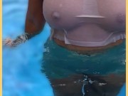 Wifey wet shirt in the pool with perfect braless tits 4/16